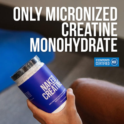 NAKED Pure Micronized Creatine Monohydrate Powder - NSF Certified, Unflavored, 500g, 1.1lb Bulk - Vegan, Non-GMO, Gluten-Free, Soy-Free - Maple Wellness Supplements
