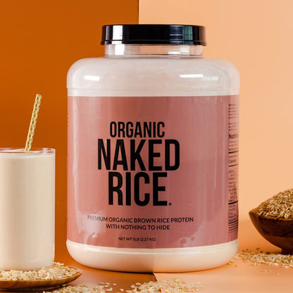 NAKED Rice 1Lb - Organic Brown Rice Protein Powder - Vegan Protein Powder, GMO Free, Gluten Free & Soy Free. Plant-Based Protein, - Maple Wellness Supplements