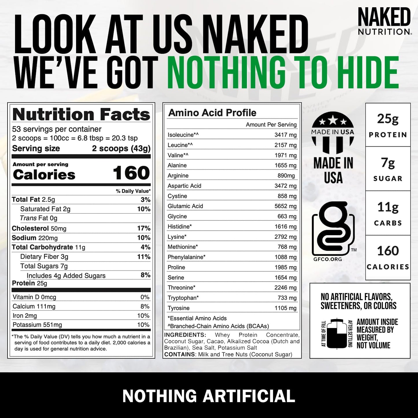 NAKED Whey Double Chocolate Grass Fed Whey Protein Powder, No GMO, No Soy - Maple Wellness Supplements