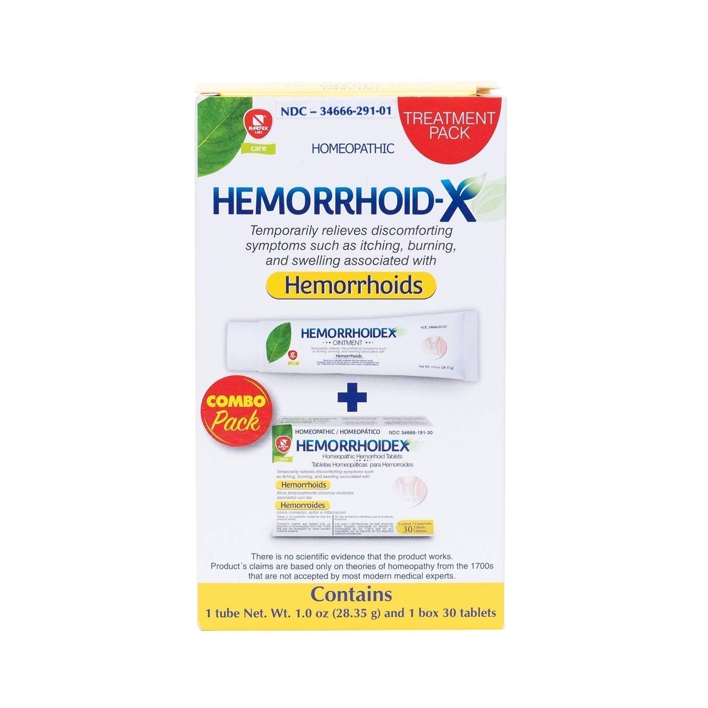 Nartex Hemorrhoid X Treatment Combo Pack 1 Tube & 30 Tablets - Maple Wellness Supplements