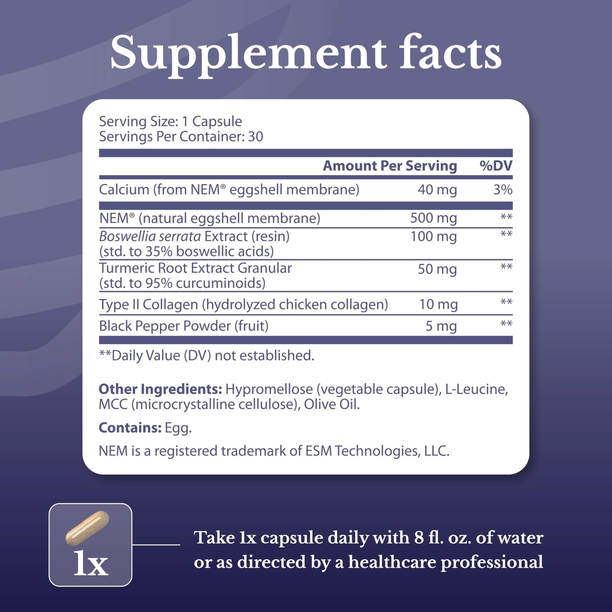NATION HEALTH MD Joint Complex - Joint & Cartilage Health - Joint Support Supplement with Calcium, NEM Eggshell Membrane, Boswellia Serrata - Knee Supplements for Men & Women, 60 Capsules - Maple Wellness Supplements