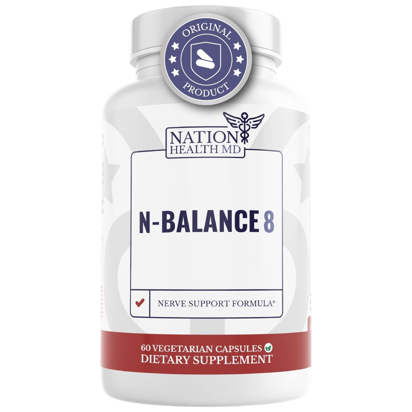 NATION HEALTH MD N-Balance 8 - Nerve Support Formula - Nerve Support Supplement with Alpha Lipoic Acid, Benfotiamine and ALA - Nerve Health Supplements for Men & Women, 120 Capsules - Maple Wellness Supplements