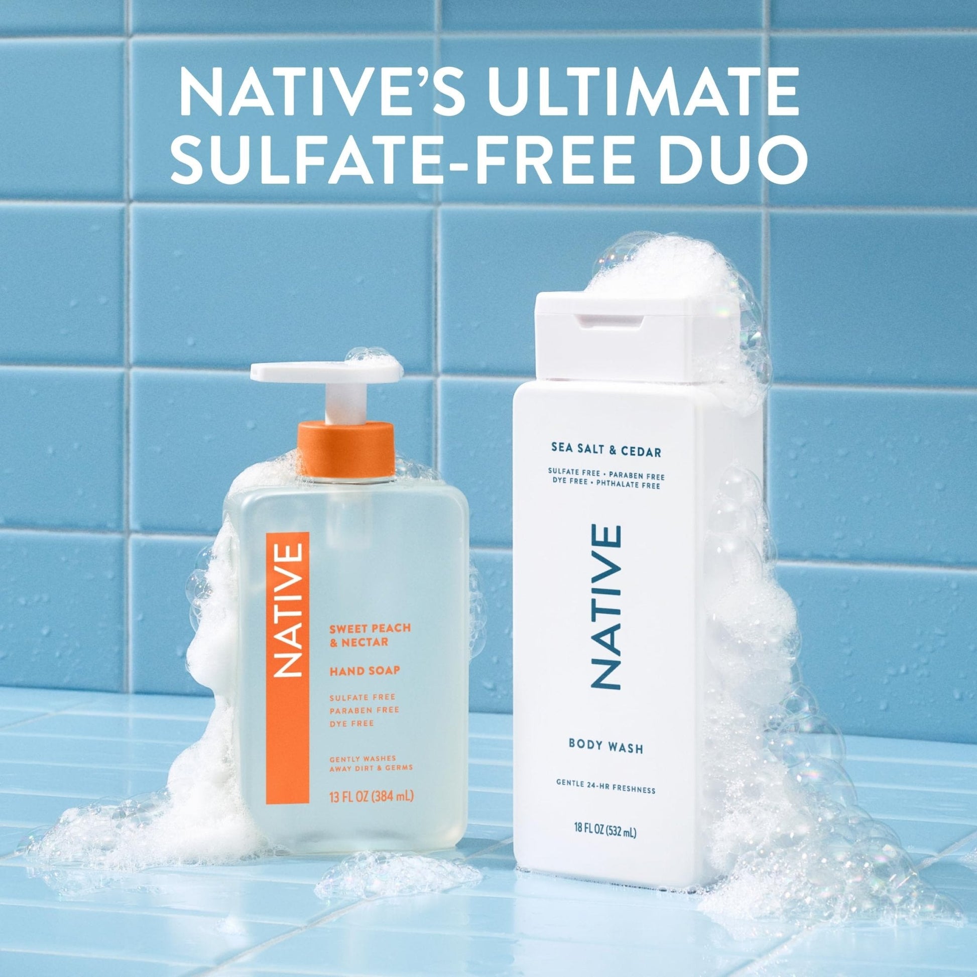 Native Body Wash Contains Naturally Derived Ingredients | For Women & Men, Sulfate, Paraben, & Dye Free Leaving Skin Soft and Hydrated | Sea Salt & Cedar 18 oz - Maple Wellness Supplements