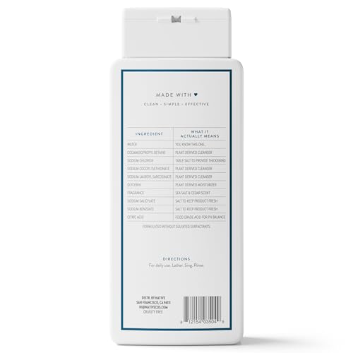 Native Body Wash Contains Naturally Derived Ingredients | For Women & Men, Sulfate, Paraben, & Dye Free Leaving Skin Soft and Hydrated | Sea Salt & Cedar 18 oz - Maple Wellness Supplements