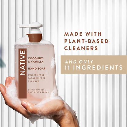 Native Liquid Hand Soap, Coconut & Vanilla Scent, Non-Drying Formula for Soft, Smooth Hands - Maple Wellness Supplements