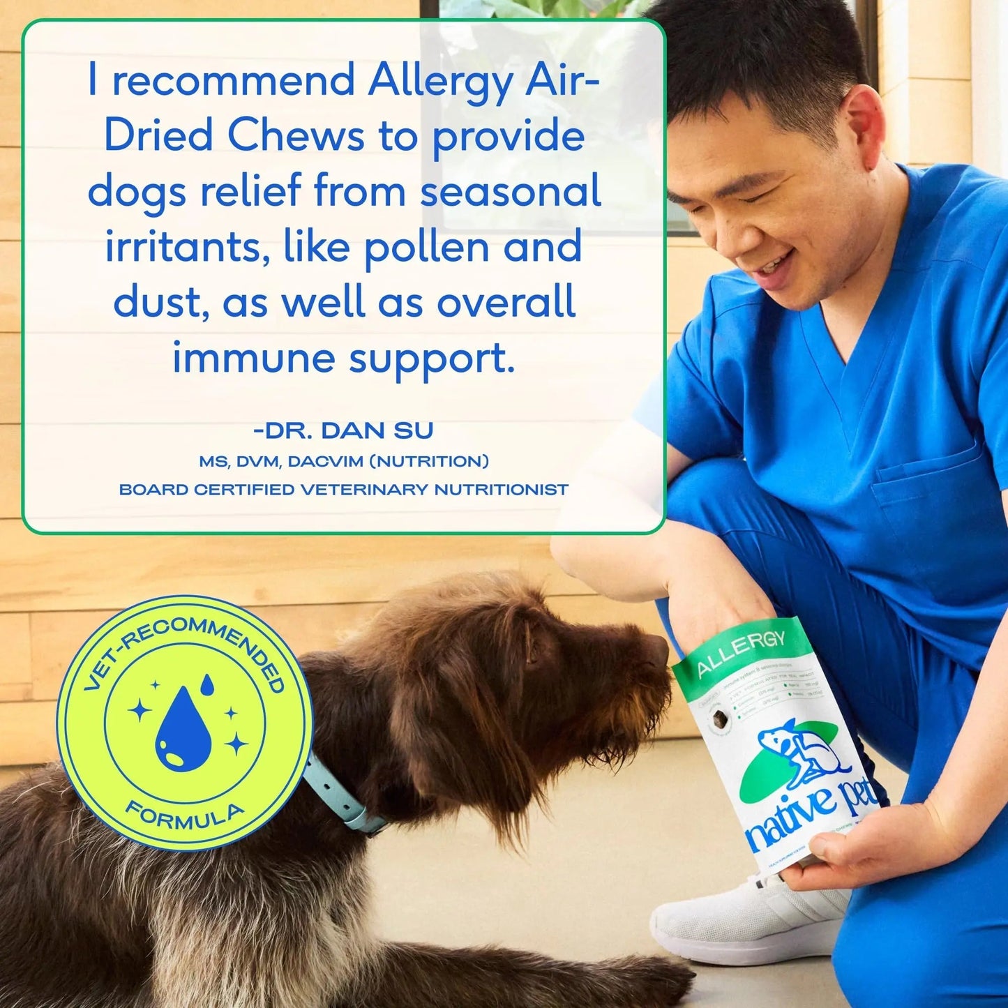 Native Pet Dog Allergy Chews - Dog Allergy Relief for Medium Breeds - Supports Seasonal Itch Relief, Healthy Immune Function & Reduces Sneezing - Colostrum, Spirulina, & Probiotics - 30 Days Supply - Maple Wellness Supplements