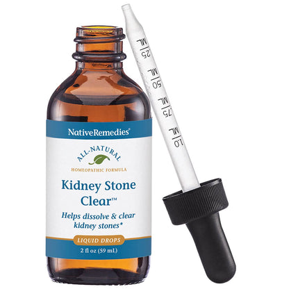 Native Remedies Kidney Stone Clear - Natural Homeopathic Formula Temporarily Helps Dissolve and Clear Kidney Stones - Relieves Pain, Nausea and Vomiting - 59 mL - Maple Wellness Supplements