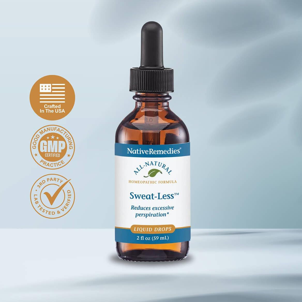 Native Remedies Sweat-Less - Natural Homeopathic Formula for Excessive Sweating, Perspiration and Clamminess - 59 mL - Maple Wellness Supplements