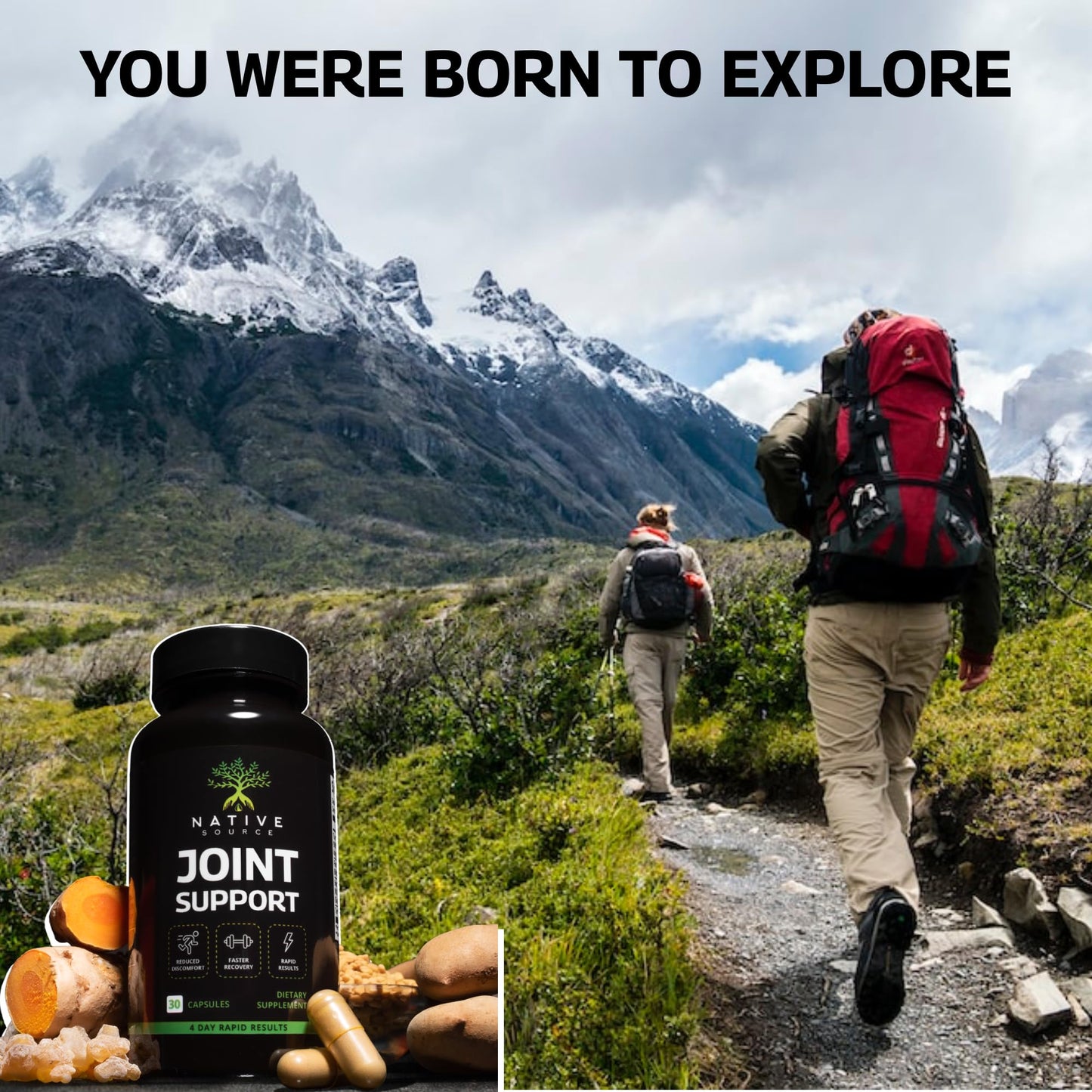 Native Source Joint Support Supplement - Turmeric - Tamarind - Boswellia - Fenugreek - Maple Wellness Supplements