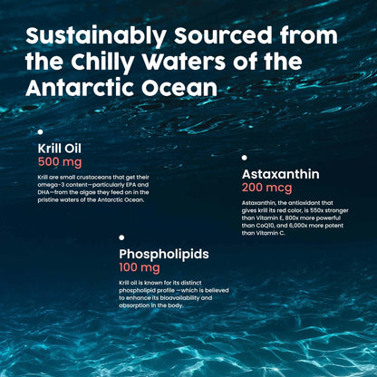 NativePath Antarctic Krill Oil - Wild-Caught Omega 3 Krill Oil 500mg Softgels with EPA, DHA and Astaxanthin - Supplement for Joint, Hear - Maple Wellness Supplements