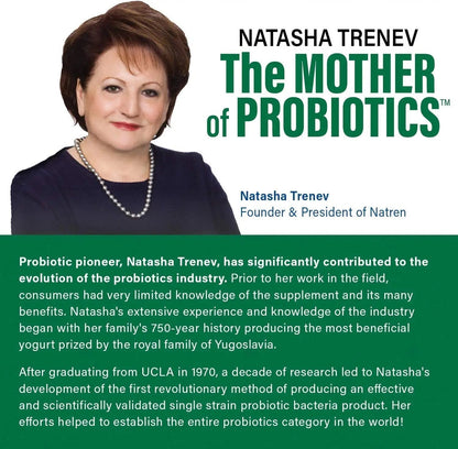 Natren Healthy Trinity Probiotics Supplement - 90 Dairy and Gluten Free Gel Capsules - Improve Gut and Digestive Health, 30 Billion CFU - Lactobacillus Acidophilus, Bifidobacterium, Bulgaricus - Maple Wellness Supplements