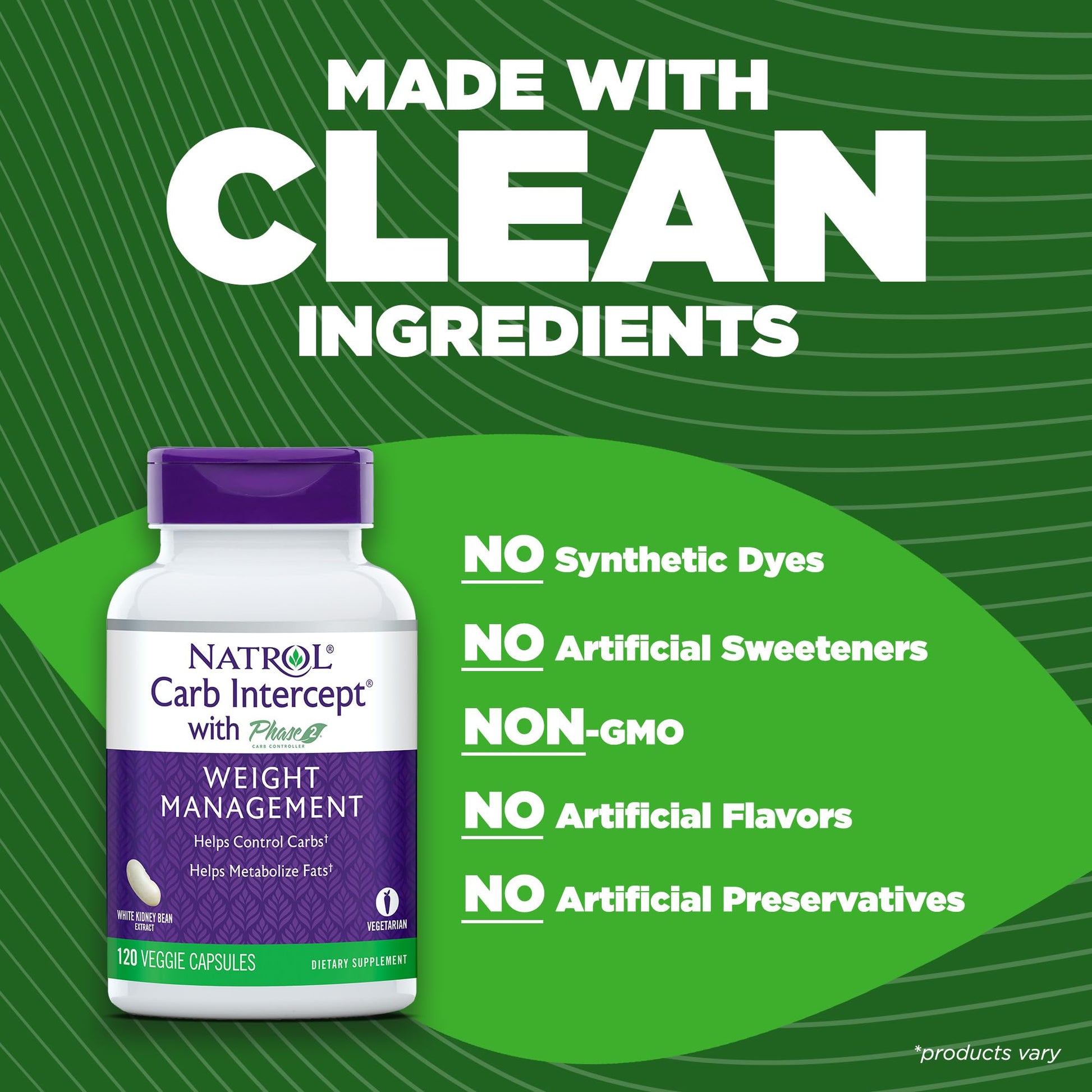 Natrol Carb Intercept Capsules with White Kidney Bean Extract - Controls Carbs, Metabolize - Maple Wellness Supplements