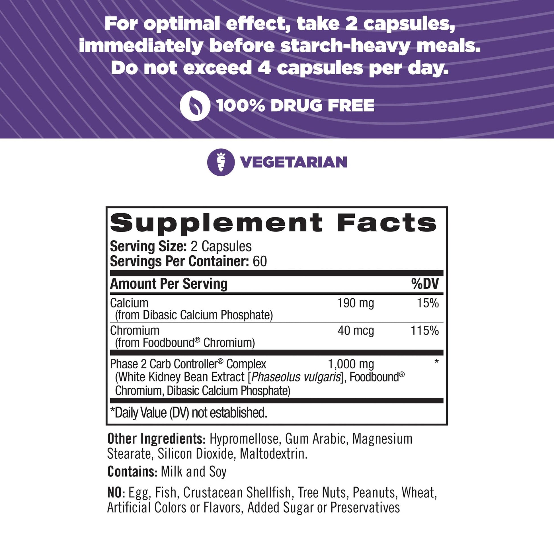 Natrol Carb Intercept Capsules with White Kidney Bean Extract - Controls Carbs, Metabolize - Maple Wellness Supplements