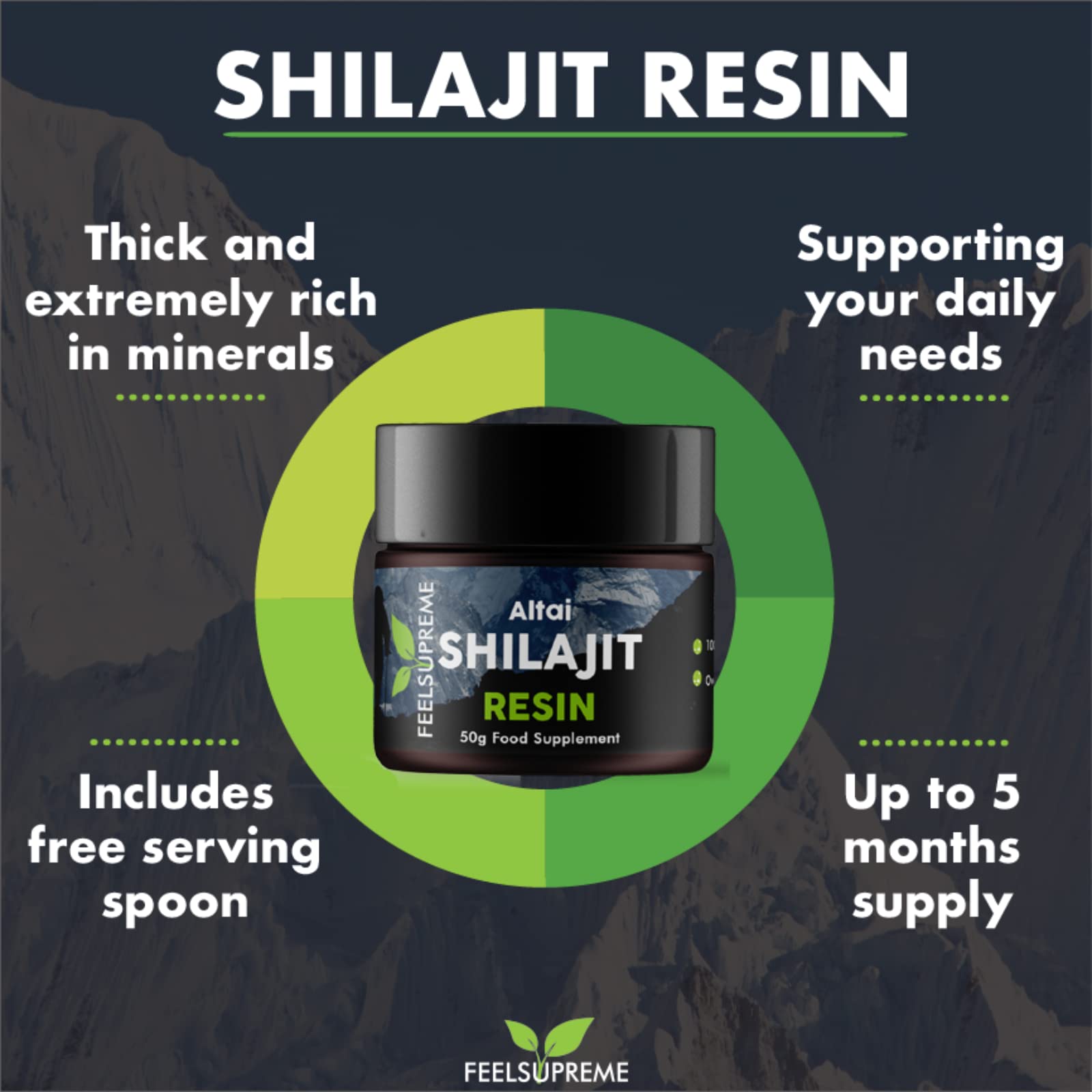 Natural Black Altai Shilajit Resin Large (50g) Pot | 100% Pure Additive Free | 80 Trace - Maple Wellness Supplements