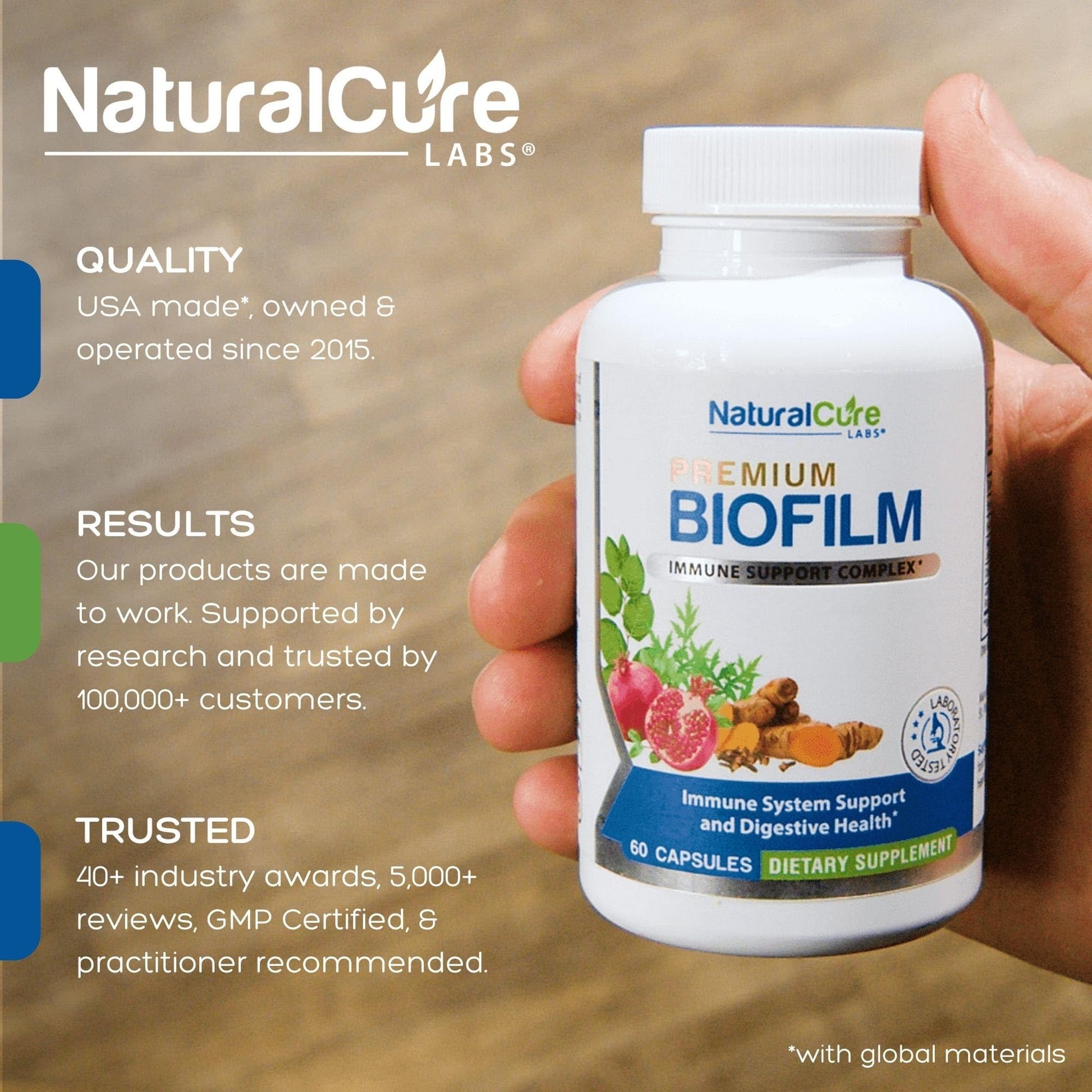 Natural Cure Labs Biofilm Complex – Premium Botanicals & Herbs | Digestive & Immune Wellness Support | Vegan, Non-GMO, Gluten-Free - Maple Wellness Supplements