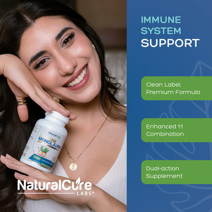 Natural Cure Labs L-Lysine with Monolaurin 600mg 1:1 Ratio, 100 Capsules - Maple Wellness Supplements