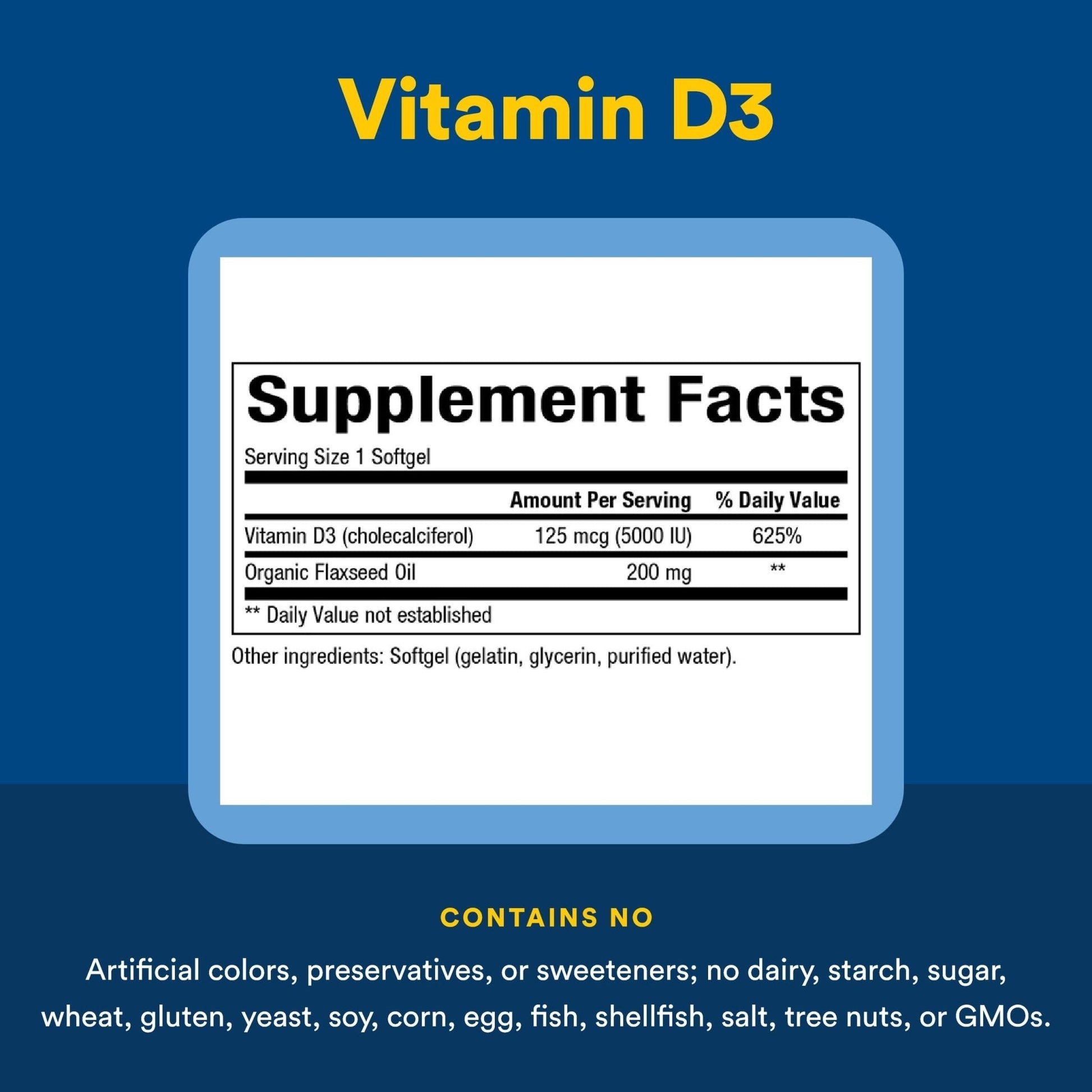 Natural Factors, Vitamin D3 5000 IU (125 mcg), Supports Strong Bones, Muscles and Immune Function, 360 Softgels - Maple Wellness Supplements