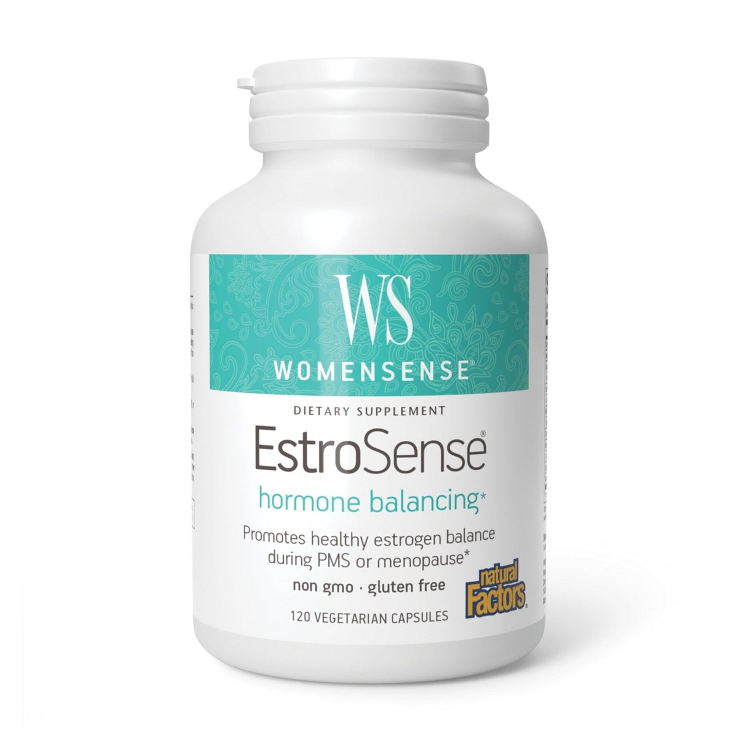 Natural Factors WomenSense EstroSense - Daily Hormonal Balance Support Supplement - Supports Healthy Menstration & Menopause - Non-GMO Natural Supplement - 120 Vegetarian Capsules (60 Servings) - Maple Wellness Supplements