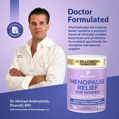 Natural Menopause Supplements for Women - Perimenopause Supplements for Hormonal Balance, Bloating & Mood Swings | Hot Flashes Menopause Relief w/Probiotics & Prebiotics, Black Cohosh & Chasteberry - Maple Wellness Supplements