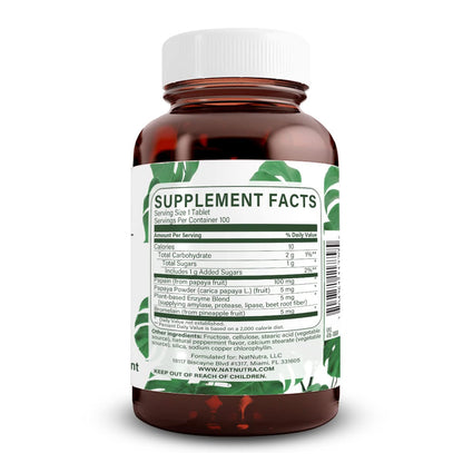 Natural Nutra Chewable Peppermint Digestive Enzyme Supplement, Help to Relieve Gas, Indigestion, and Other Digestive discomforts, Stomach Calmness, Papaya (Papain) - Maple Wellness Supplements