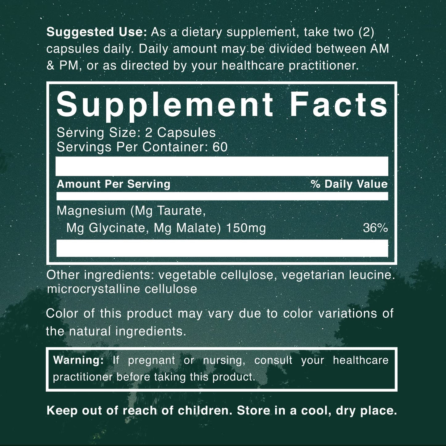 Natural Rhythm Triple Calm Magnesium Complex - 120 Capsules, Chelated Magnesium Glycinate, Taurate & Malate, High Absorption Supplement for Sleep, Stress, Muscle & Heart Support, Non-GMO, Vegan - Maple Wellness Supplements