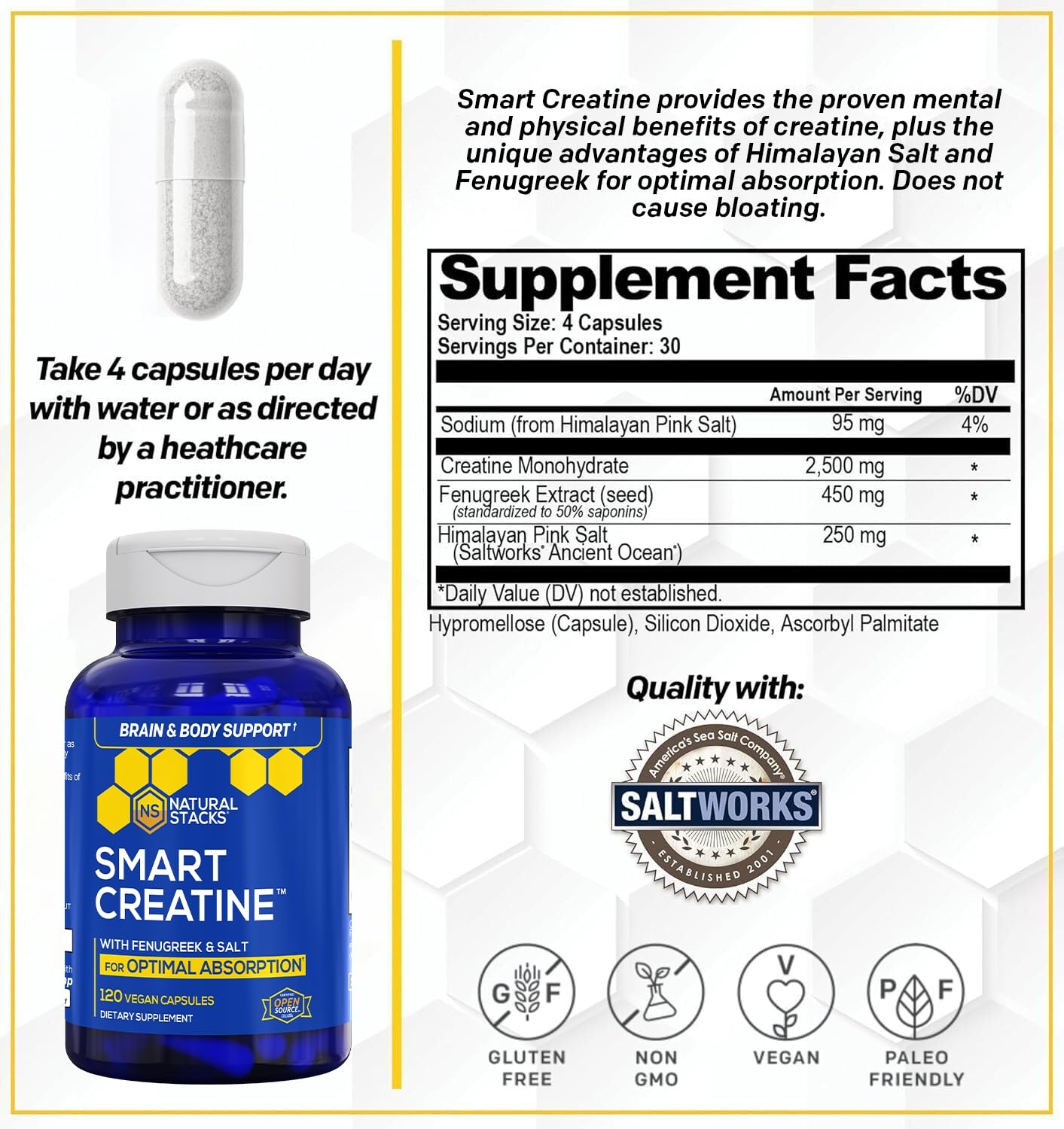 NATURAL STACKS Creatine Monohydrate & Magtech Hydrate Bundle - 2500mg Creatine + 200mg Elemental Magnesium Per Serving - Supports Hydration, Brain Health & Endurance - 44 Total Servings - Maple Wellness Supplements