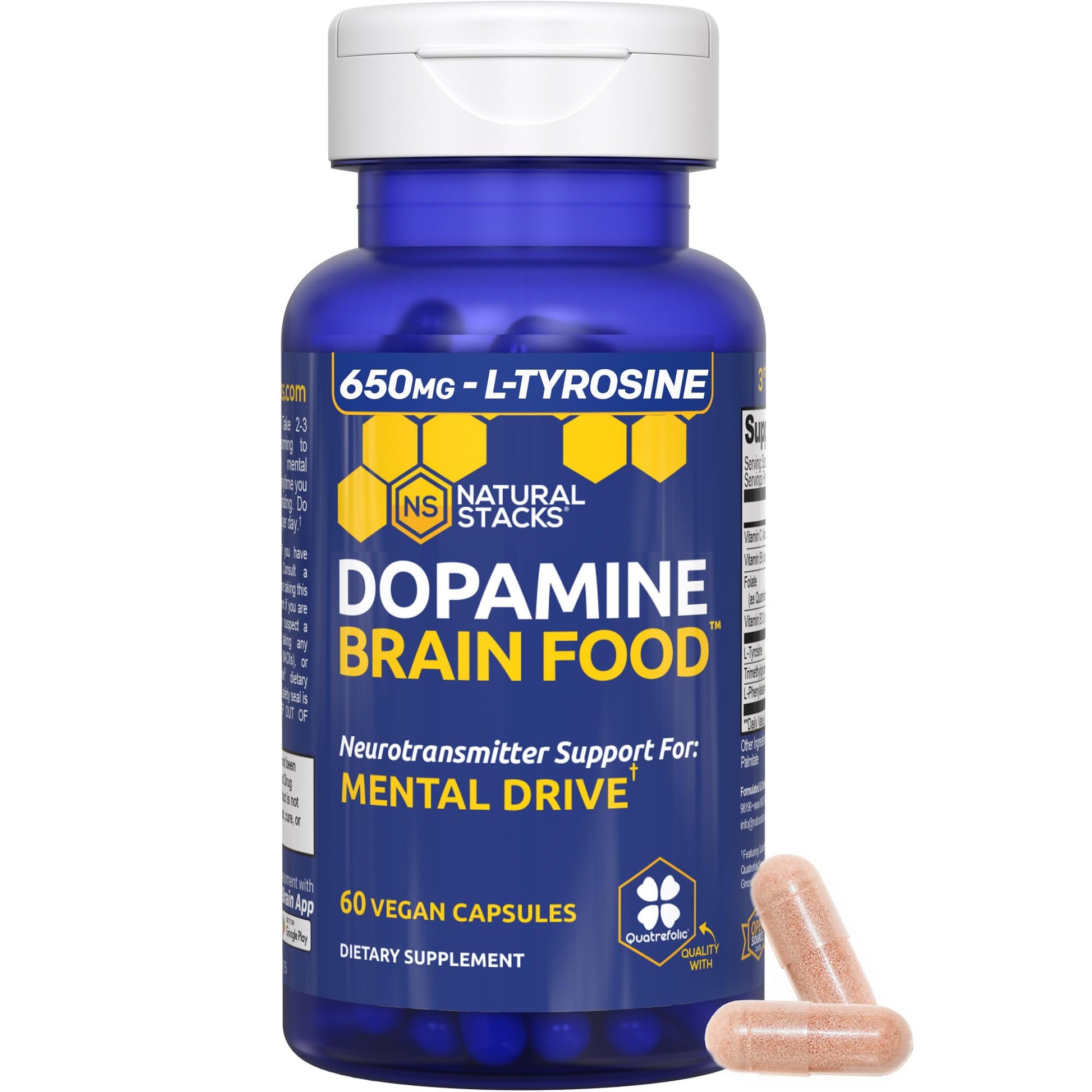 NATURAL STACKS Dopamine Brain Food + Magtech Magnesium Bundle - Chelated Magnesium Complex - Supports Brain Health & Mental Drive* - 150 Total Capsules - Maple Wellness Supplements