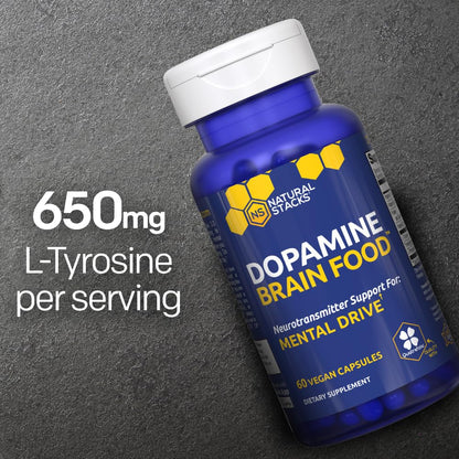 NATURAL STACKS Dopamine Brain Food + Magtech Magnesium Bundle - Chelated Magnesium Complex - Supports Brain Health & Mental Drive* - 150 Total Capsules - Maple Wellness Supplements