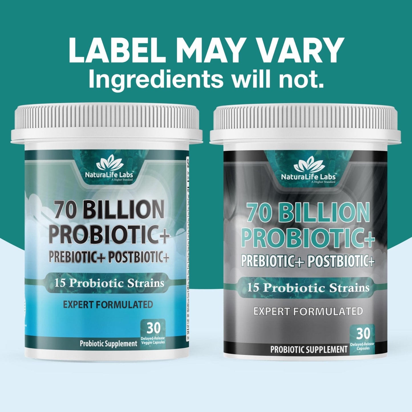 NaturaLife Labs Probiotics 70 Billion CFU – 15 Strains with Organic Prebiotic & Postbiotic – 3-in-1 Formula – 30 Vegan Capsules - Maple Wellness Supplements