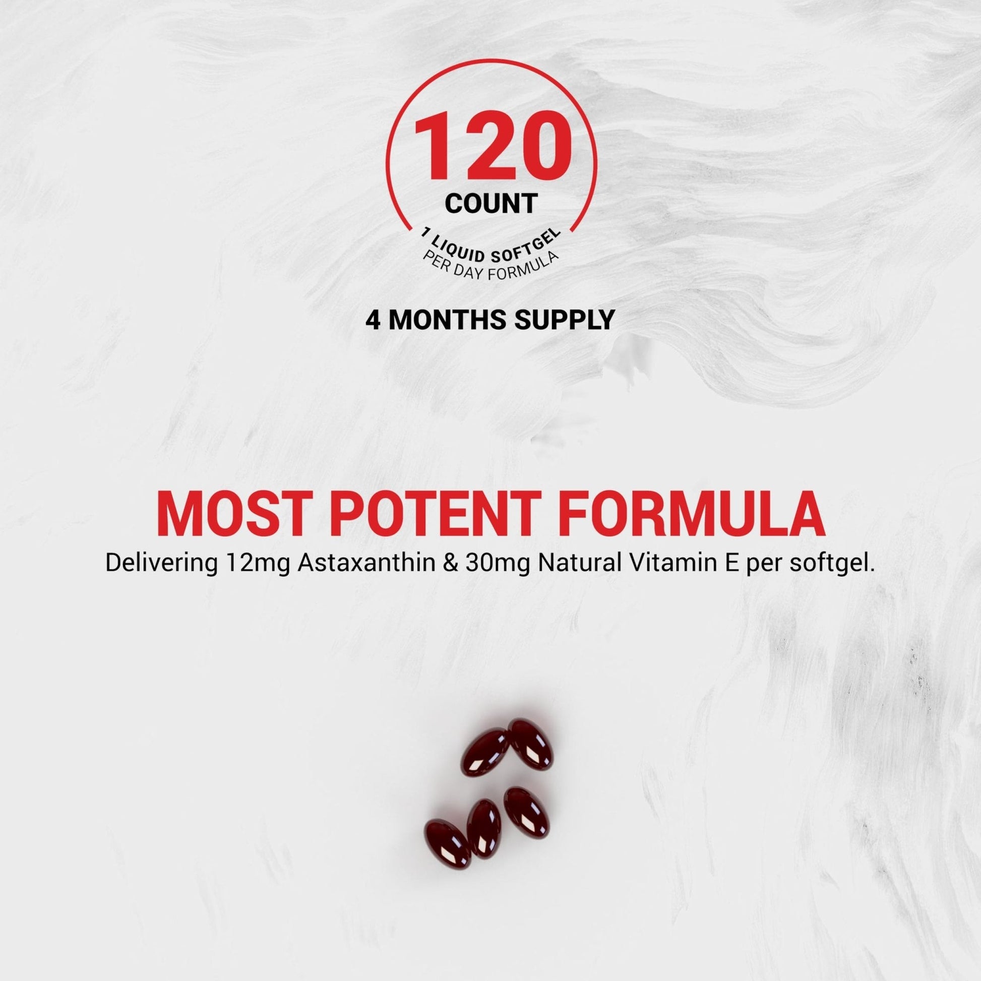 Naturalis New Zealand Astaxanthin (12mg) | Enhanced with Natural Vitamin E | Non-GMO, Soy & Gluten Free | 120 Softgels (4 Month Supply) - Maple Wellness Supplements