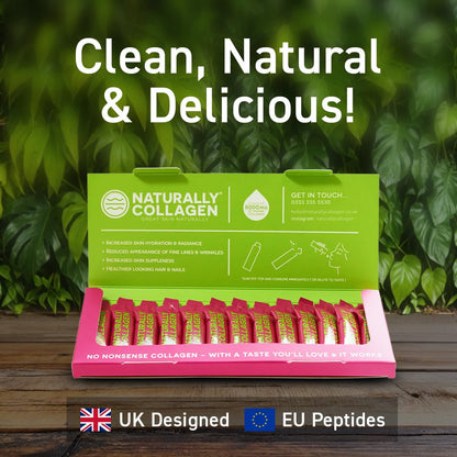 Naturally Collagen - Premium Hydrolyzed Liquid Marine Collagen Supplement - 8000mg of Collagen per Sachet Plus 180mg VIT C - Natural Tropical Fruit Flavour - 14 Sachets per Box - Maple Wellness Supplements