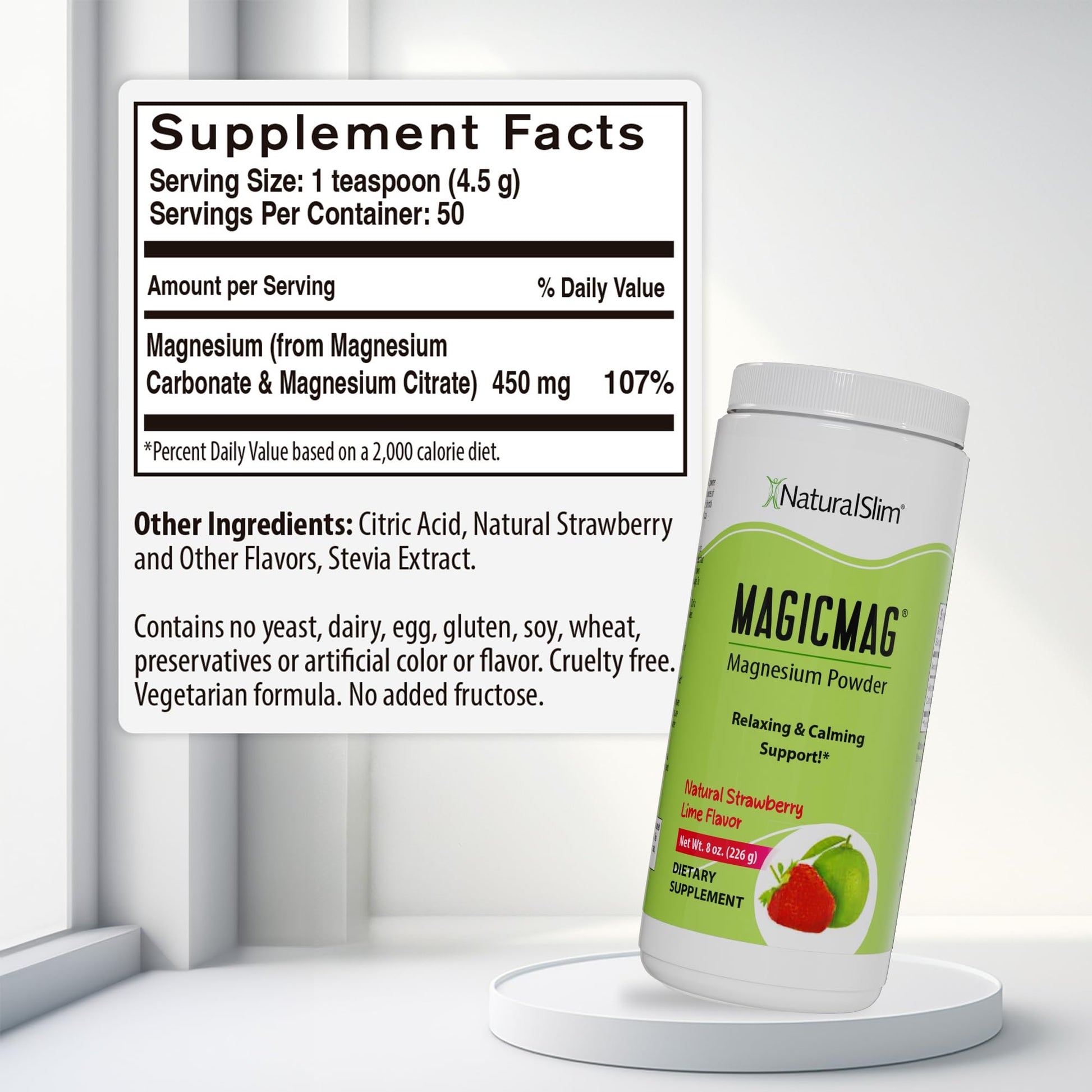 NaturalSlim MagicMag Magnesium Citrate Powder Drink for Relaxation, Stress, Constipation, Better Rest & Digestive Health, Magnesium Supplement for Women and Men - Maple Wellness Supplements