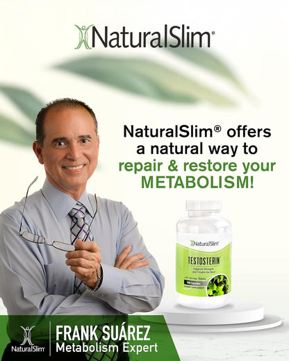 NaturalSlim Natural Booster for Men - Male Enhancing Supplement with Ginkgo Biloba, L Arginine, Zinc, Vitamin B3, & Testofen for Energy, Muscle Builder & Metabolism - 180 Capsules - Maple Wellness Supplements