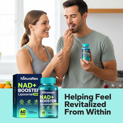 NaturaNex NAD+ Supplement 650mg (60 Capsules), Liposomal NAD+ with Resveratrol & Quercetin, Third-Party Tested, NMN Supplement Alternative - Maple Wellness Supplements