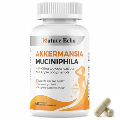 Nature Echo Supplement Support, Akkermansia Muciniphila Supplement for Cravings & Gut Health with Collagen, Inulin & Chromium - 60 Servings Capsules - Maple Wellness Supplements