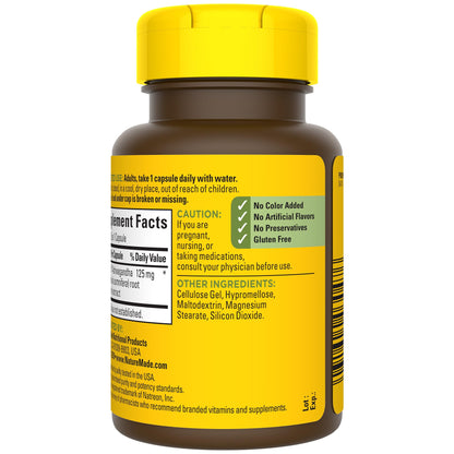 Nature Made Ashwagandha Capsules 125mg for Stress Support, Ashwagandha Supplements, 60 Capsules, 60 Day Supply - Maple Wellness Supplements