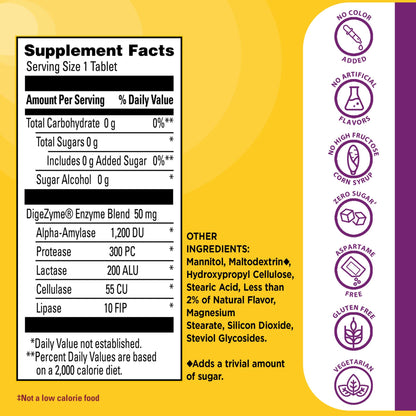 Nature Made Digestive Enzymes 5-in-1 Blend, Digestive Health Support, 90 Chewable Tablets, 30 Day Supply - Maple Wellness Supplements