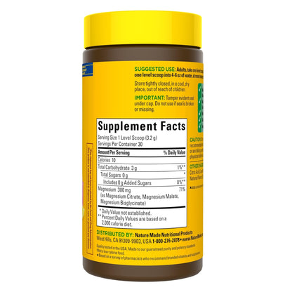 Nature Made High Absorption Magnesium Complex Drink Mix Powder, Magnesium Citrate, Glycinate & Malate 3-in-1 Blend, Pink Lemonade Flavor, 96 g, 30 Day Supply - Maple Wellness Supplements