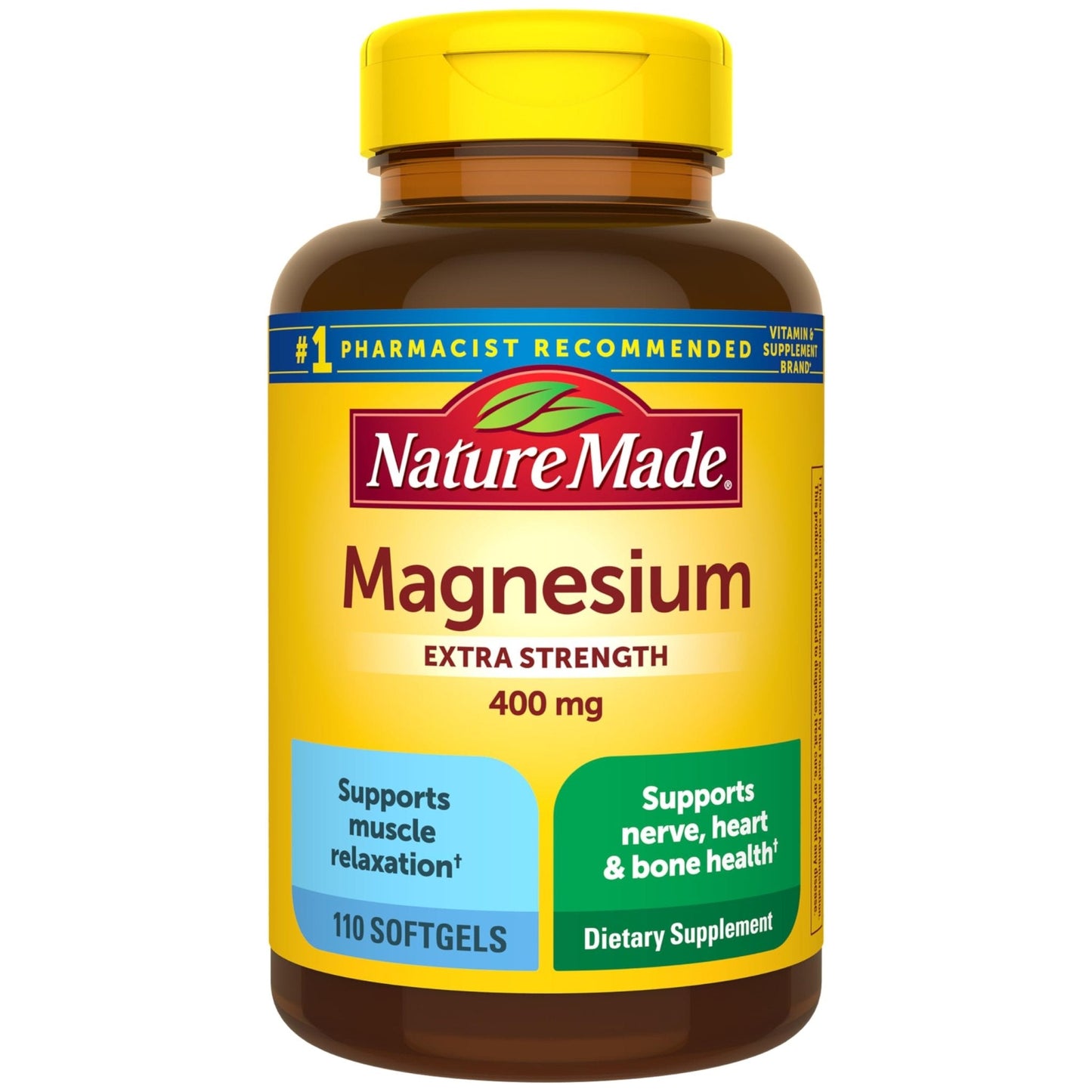Nature Made Magnesium Oxide 400 mg Softgels, Extra Strength Magnesium Supplements for Men and Women, Support for Muscle, Nerve, Bone and Heart, 110 Day Supply - Maple Wellness Supplements