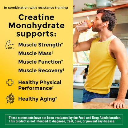 Nature Made Micronized Creatine Monohydrate Powder 5 g per Serving, Unflavored Drink Mix Powder, Muscle Support, 450 g, 90 Day Supply - Maple Wellness Supplements