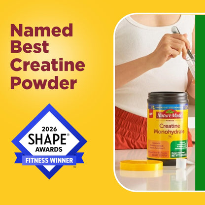 Nature Made Micronized Creatine Monohydrate Powder 5 g per Serving, Unflavored Drink Mix Powder, Muscle Support, 450 g, 90 Day Supply - Maple Wellness Supplements