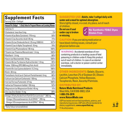 Nature Made Prenatal Vitamins for Women with Folic Acid + DHA, Prenatal Vitamin and Mineral Supplement for Daily Nutritional Support - Maple Wellness Supplements