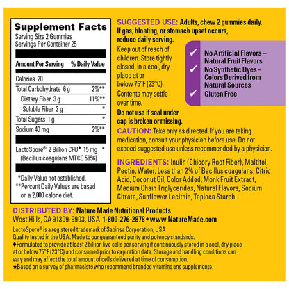 Nature Made Probiotic + Prebiotic Fiber Gummies for Daily Gut Health, Fiber Supplement with Probiotics for Digestive Health Support - Maple Wellness Supplements