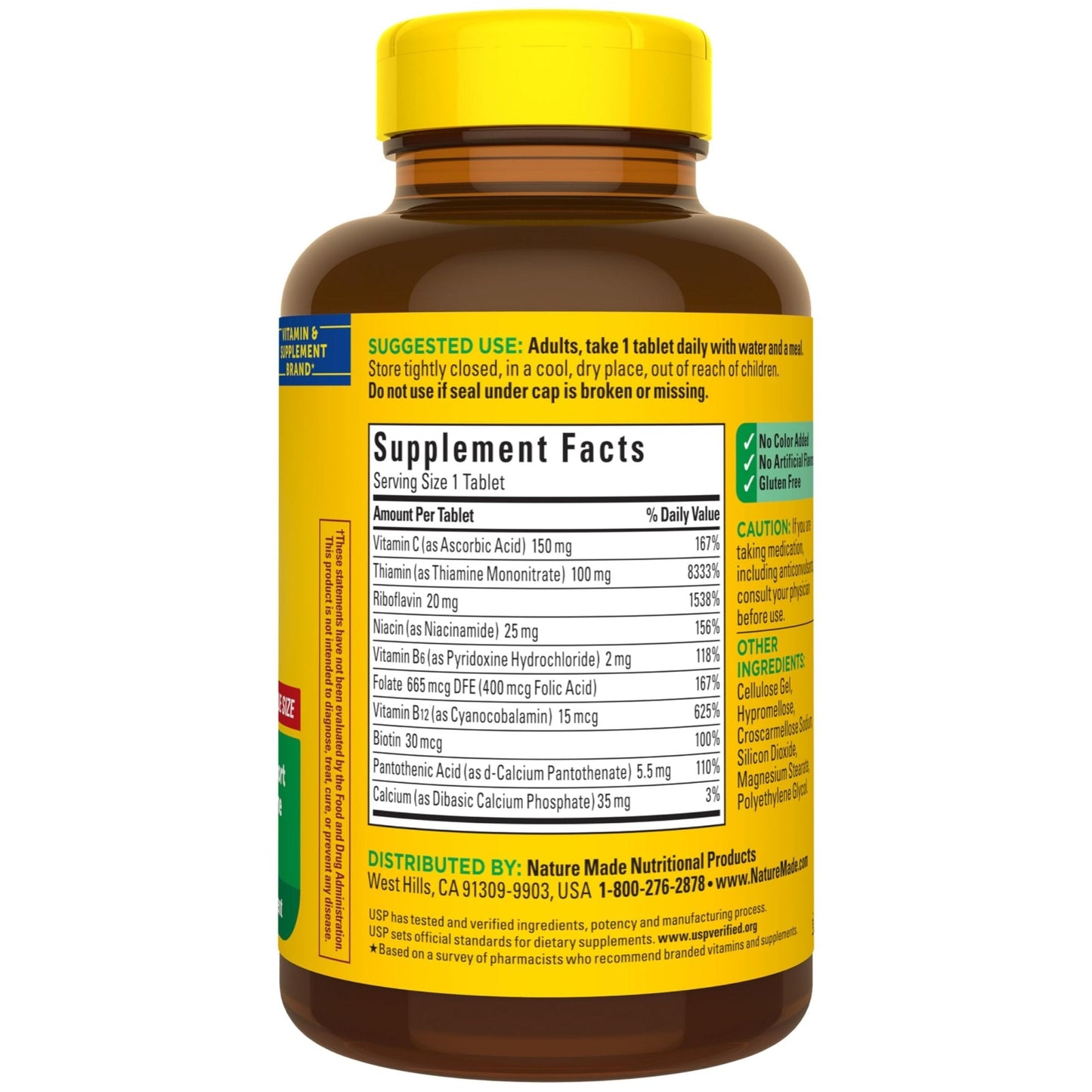 Nature Made Super B Complex with Vitamin C & Folic Acid, B Complex Vitamins for Women and Men, Dietary Supplement - Maple Wellness Supplements
