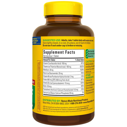 Nature Made Super B Complex with Vitamin C & Folic Acid, B Complex Vitamins for Women and Men, Dietary Supplement - Maple Wellness Supplements