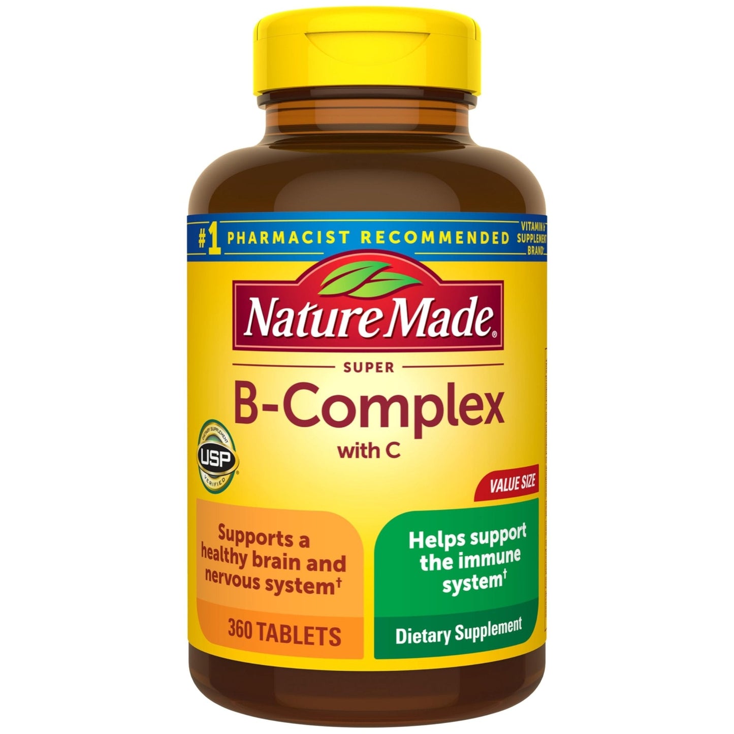 Nature Made Super B Complex with Vitamin C & Folic Acid, B Complex Vitamins for Women and Men, Dietary Supplement - Maple Wellness Supplements