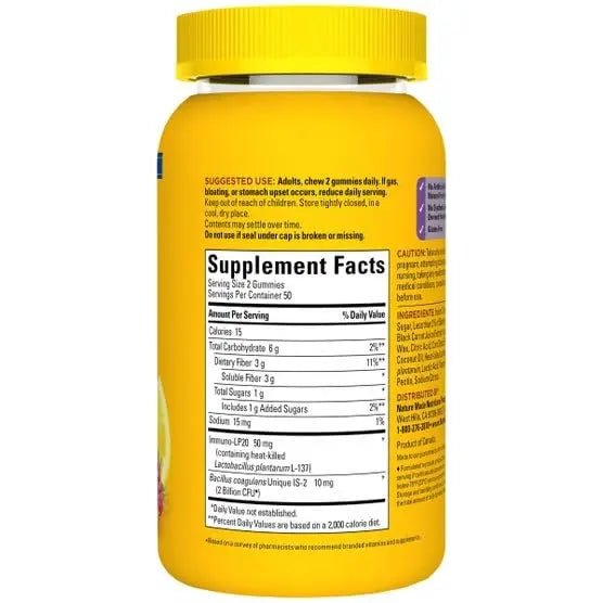 Nature Made Triple Action Biotic Gummy, 100 Gummies, Combined Prebiotic, Probiotic and PostBiotic, 50 Day Supply - Maple Wellness Supplements