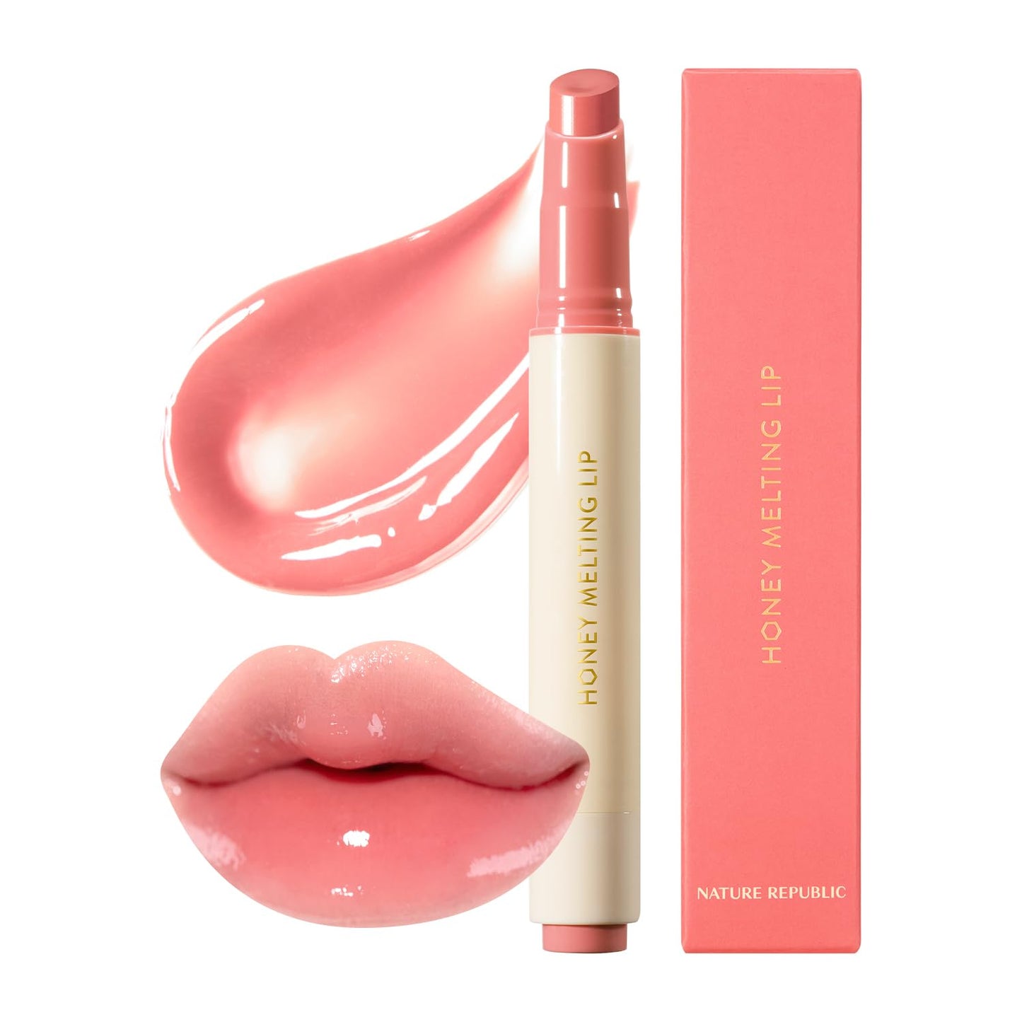 Nature Republic HONEY MELTING LIP (02 FIG) SOFT LIP STICK, Hydrating Gloss, Moisturizing balms, Sheer tint, Shine & Nude, Glowy Finish, korean make up - Maple Wellness Supplements