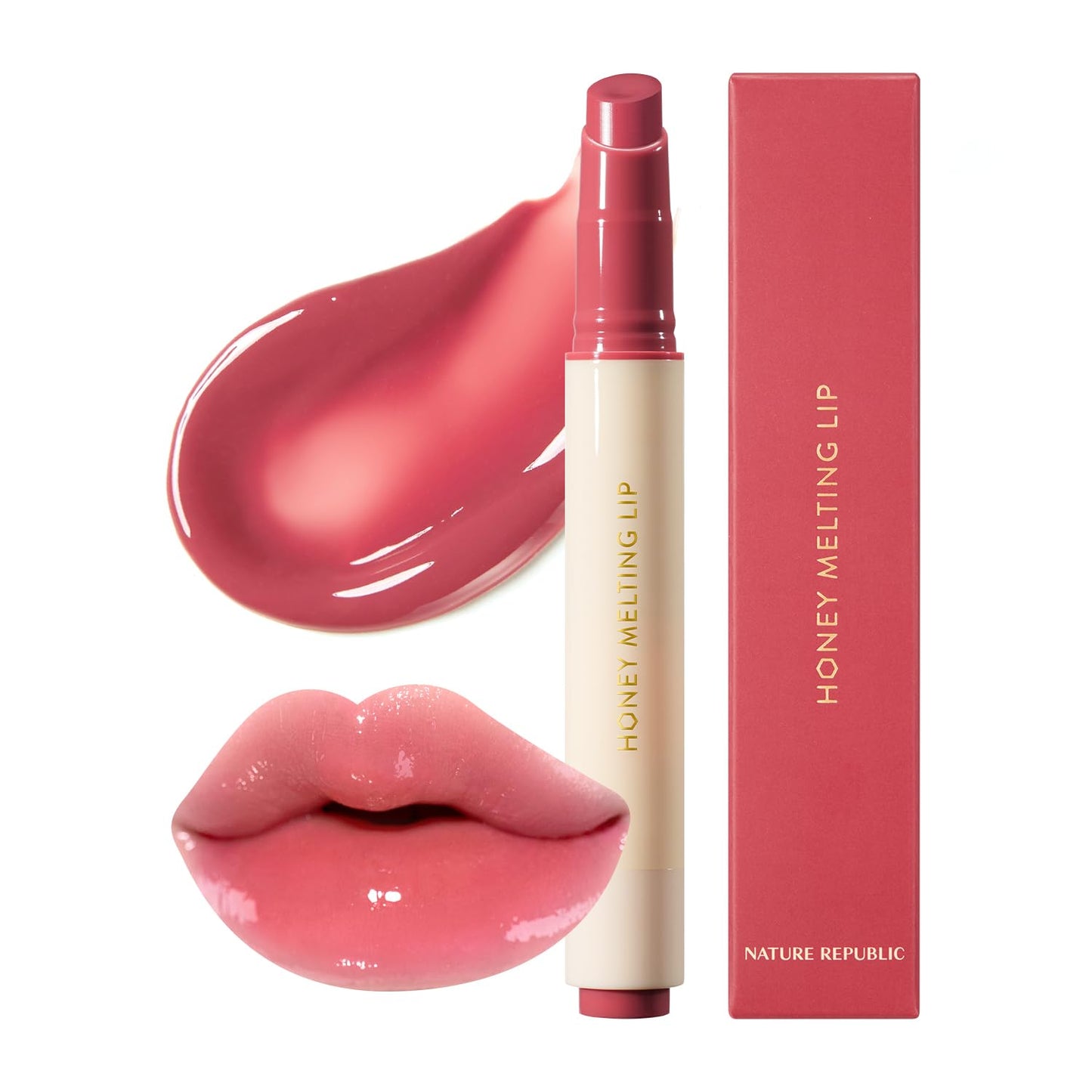 Nature Republic HONEY MELTING LIP (03 BERRY) SOFT LIP STICK, Hydrating Gloss, Moisturizing balms, Sheer tint, Shine & Glowy Finish, korean make up - Maple Wellness Supplements