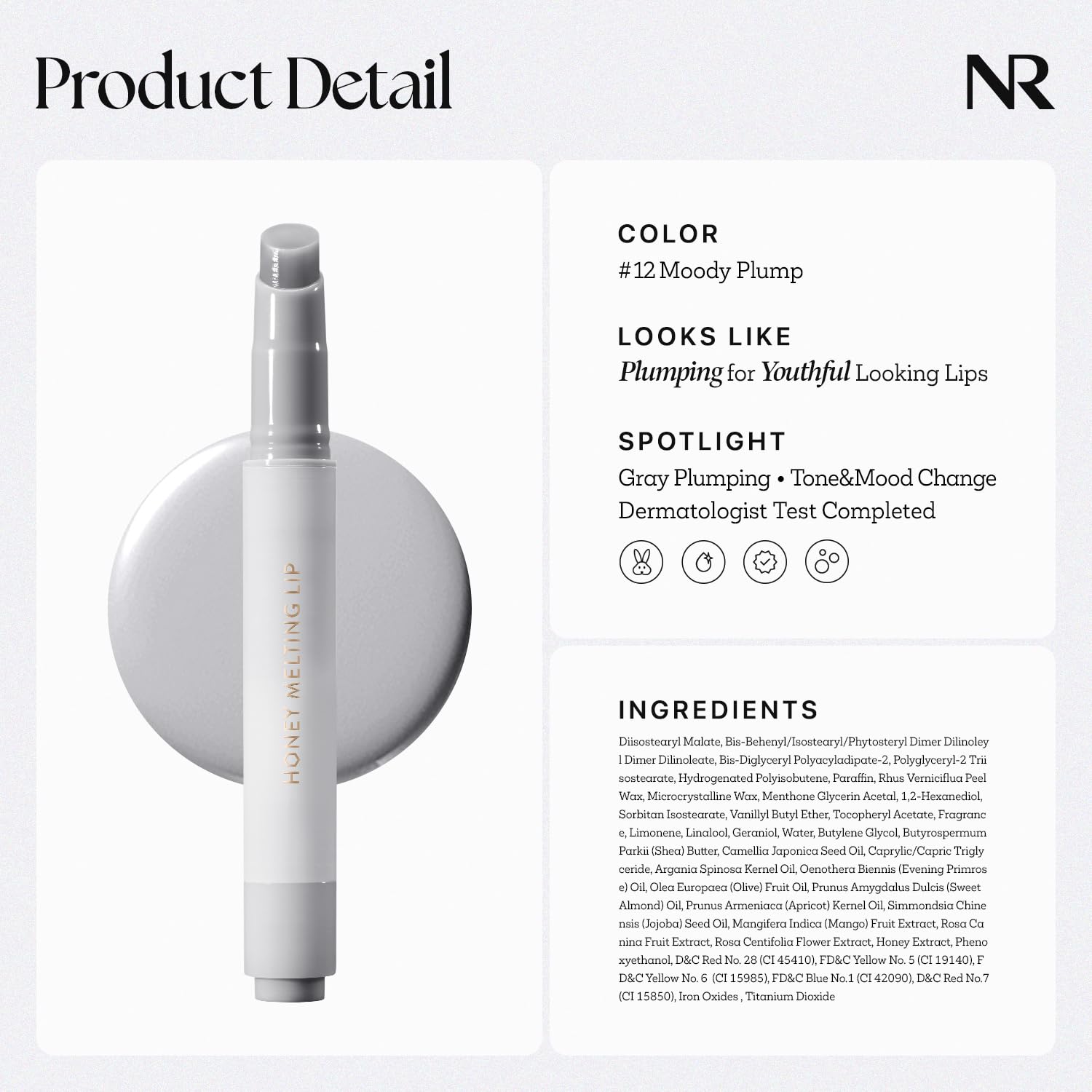 Nature Republic HONEY MELTING LIP PLUMPING (12 GRAY) SOFT LIP STICK Moody Plump - Maple Wellness Supplements